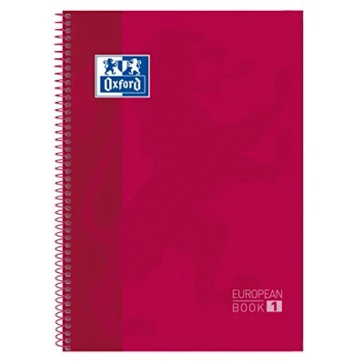 Imagen de Europeanbook 1 espiral, tapa extradura, A4+, línea horizontal, rojo