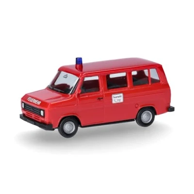 Imagen de Herpa Miniatura del Coche Ford Transit Bus MTW Feuerwehr (Basic), Escala 1/87, maqueta de colleción, modelismo, Modelo aleman, Figura plástico