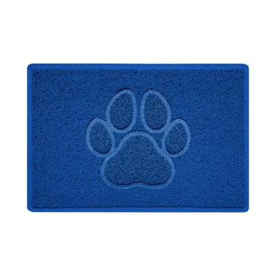 Imagen de Nicoman Paw Felpudo con Forma de Huella en Relieve, Espagueti, Azul, Small (60x40cm)