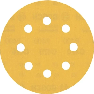 Imagen de Bosch Professional 5 x Lijas Expert C470 con 8 agujeros, para Madera dura, Pintura sobre madera, 115 mm, Grano 400, Accesorios Lijadora excéntrica