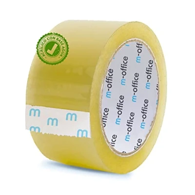 Imagen de m office Cinta Adhesiva Transparente, de Embalar para Embalaje Cajas, Envíos, Mudanzas y Manualidades, Precinto Transparente Seguro Resistente (48mmx66m, x1)