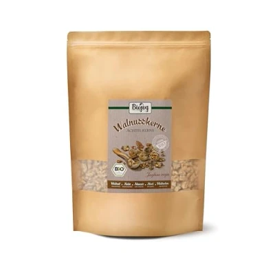 Imagen de Biojoy Nueces Peladas Ecológicas (1 kg Octavos), crudas y sin aditivos (Juglans regia)