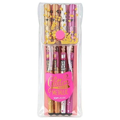 Imagen de Depesche DP 007511 7511 TOPModel Juego de 4 bolígrafos Gel metálicos, Color Dorado, Plateado, Bronce y Rosa, para Escribir Decorar, carbón, Unidad (Paquete 1)