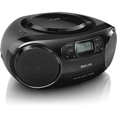 Imagen de Philips AZB500/12 Radio CD con Dab+, Reproductor de (Dab+/FM, Refuerzo dinámico Graves, Función repetición y reproducción aleatoria, Entrada Audio) Color Negro