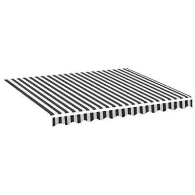 Imagen de vidaXL Tela de Repuesto para Toldo Parte Superior Dosel Lona Recambio Jardín Patio Terraza Balcón Parasol Refugio Gris Antracita y Blanco 3x2,5 m