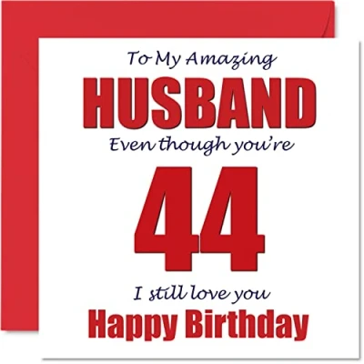 Imagen de Divertidas tarjetas de cumpleaños número 44 para marido I Still Love You Tarjeta feliz esposa, pareja, regalos broma, felicitación humor broma
