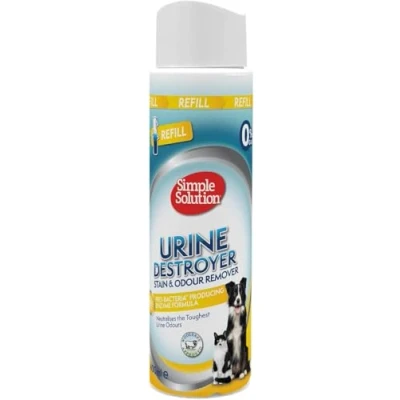 Imagen de Simple Solution Nueva tecnología de pulverización Rellene el Destructor orina Removedor Manchas y olores para Mascotas con Poder Limpieza Pro bacterias 400ml
