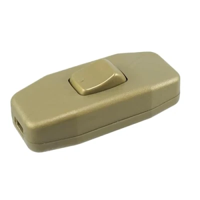 Imagen de interruptor de lámpara, color dorado con alivio tensión y contactos rosca, cable encendido/apagado, 6 A 250 V , apto para lámpara LED