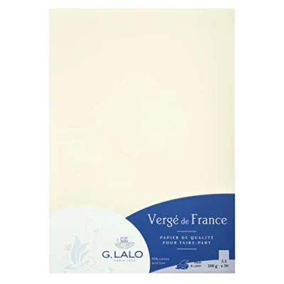 Imagen de LALO 47200L Funda de 50 hojas Formato A4 (21 x 29,7 cm) 100 g/m² Color blanco Correspondencia alta calidad Papel Premium Vergé Francia
