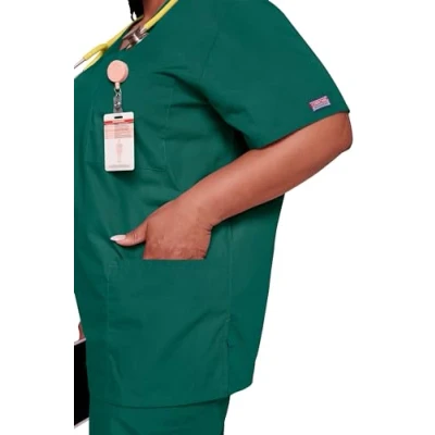Imagen de CHEROKEE Uniforme, Camiseta Unisex con cuello en V, Línea Originals, Verde (Cazador), XS