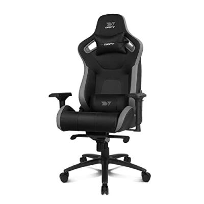 Imagen de Silla gaming Drift DR600, Reposabrazos 4D, Hasta 150 kg, Cojín cervical y lumbar, Reclinable, Gris