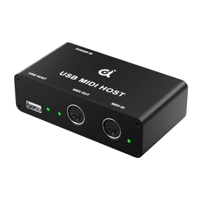 Imagen de DigitalLife Stand Alone USB MIDI Host Bridge Box Interfaces DIN de 1 Entrada/1 Salida 5 PIN, Indicador LED, Metal