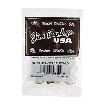 Imagen de JIM DUNLOP Púas Pulgares calico Grandes Saco de 12, Transparente
