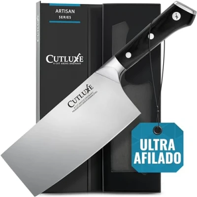 Imagen de Cutluxe Cuchillo para Cortar Carne de Cocina 18cm Profesional con Hoja Afilada Acero Alemán y Alto Grado Carbono Mango Ergonómico Espiga Completa Serie Artesano