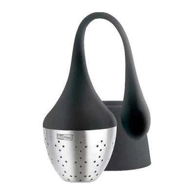 Imagen de AdHoc Hangtea Infusor de té con Gancho pequeño, Silicona y Acero, Negro