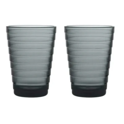 Imagen de Iittala Glass Aino Aalto Dark Grey 330 ml 2 Pieces