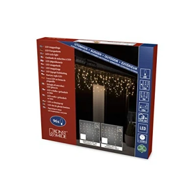 Imagen de Konstsmide Cortina de Luces LED Lluvia Helada, Blanco cálido, 1300x1x75 cm, 13