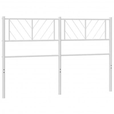 Imagen de vidaXL Cabecero, Cabecera de Cama con Patas, Cabecero para Estructura Cama, Somier Hogar Dormitorio, Metal Blanco 140 cm