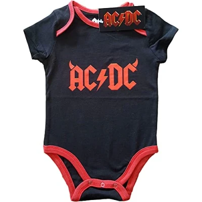 Imagen de AC/DC Crezca El Bebé Horns Band Logo Nuevo Oficial Rojo 0 To 24 Months Size X Large (18 months)