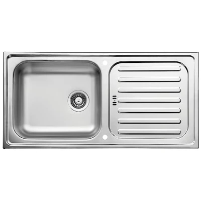 Imagen de Respekta Riverside Fregadero de acero inoxidable / 1 lavabo empotrable en ‎100 x 50 cm/Fregadero con escurridor adecuado para armarios bajos a partir cm ancho