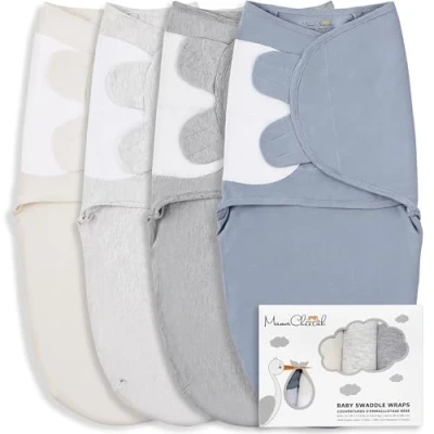Imagen de Mama Cheetah Baby Swaddle Sack, Organic Cotton Blanket, Adjustable Sleep Sacks, Easy Swaddles for Boy Girl 0 3 Month, Essentials, 4 Pack