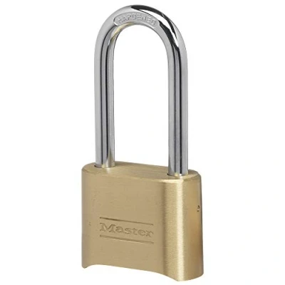 Imagen de Master Lock 175LH Set Your Own Candado de combinación, acabado latón, grillete 2 1/4 pulgadas
