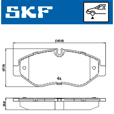 Imagen de SKF VKBP 80089 Juego de pastillas freno preparado para indicador desgaste con accesorios IVECO: DAILY 3 Kasten/Kombi, 6 Pritsche/Fahrgestell
