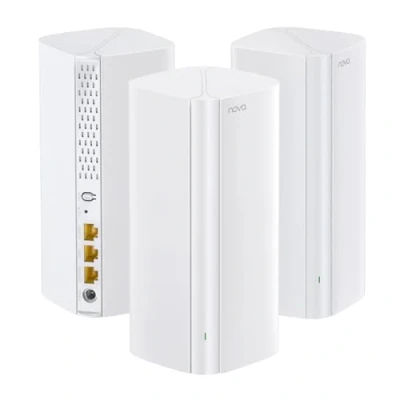 Imagen de Tenda Nova Mesh MX12 (3 Pack) WiFi AX3000, Repetidor 6 de Doble Banda 2,4 GHz/5 GHz, Router para toda la Casa, 3X Puertos Gigabit, Funciona con Alexa, Control Parental, MU MIMO, OFDMA