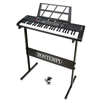 Imagen de Bontempi HarmonyLegs Teclado Piano Digital de 54 Teclas, con Patas Reposa y Teclas Luminosas Perfecto para la Diversión, 74.9x23.9x8.9 cm