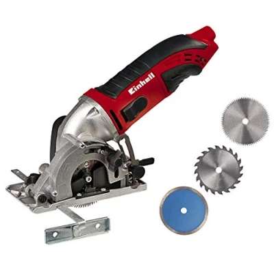 Imagen de Einhell Juego de minisierras circulares TC CS 860 (450 W, máx. 23 mm, hoja sierra Ø 85 adaptador aspiración, tope paralelo, 2 hojas sierra, 1 disco corte diamante, maletín)