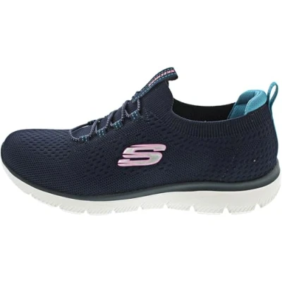 Imagen de Skechers Cumbres, Zapatillas Mujer, Ribete Azul Marino de Punto Verde Azulado Rosa, 36 EU
