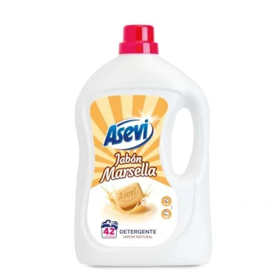 Imagen de Asevi Detergente Líquido para Lavadora Marsella Ropa Blanca y de Color con Fórmula Concentrada Jabón Natural una Limpia Cuidada 44 Lavados