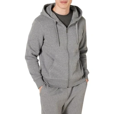 Imagen de Amazon Essentials Chaqueta de felpa con cremallera completa (disponible en tallas grandes y largos especiales) Hombre, Gris Claro Mezcla, XXL Grande