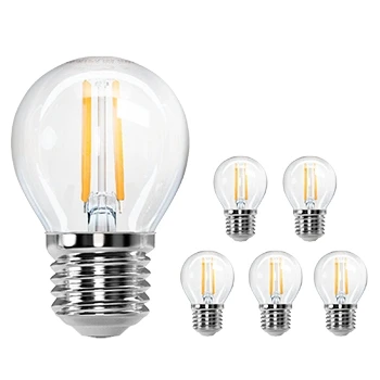 Imagen de Aigostar Bombilla Led E27 luz calida 2700K,470 Lúmenes, 4W Equivalente a 40 W, G45 Ángulo De Apertura:360,No Regulable,Pack 6 Uds