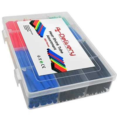 Imagen de AZDelivery Set de Tubo Termoretractil 560 Piezas, Tubos Termorretráctiles 5 Colores, Funda para Cables Contraccion 2:1, Envoltura Alambre en 12 tamaños con E Book Incluido!