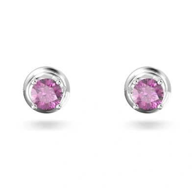 Imagen de Swarovski Pendientes de botón Stilla, con CirconitaSwarovski Talla Brillante, Baño Rodio, Morado, la Colección Stilla
