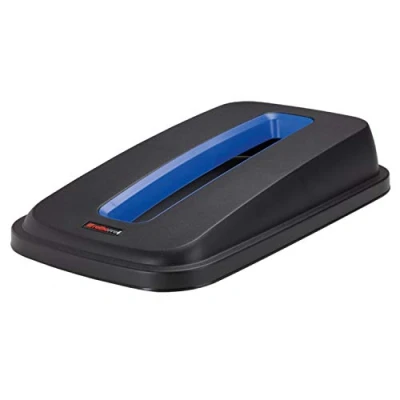 Imagen de RothoPro Selecto Premium Tapa de la papelera Premium, 55l/70l ideal para el papel, Plástico (PP) sin BPA, negro/azul, (49.0 x 29.0 9.0 cm)