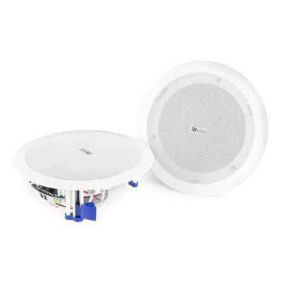 Imagen de Power Dynamics CSBT65 Juego de Altavoces Bluetooth para Techo, 160 W, Altavoz 2 vías Techo y Pared, Amplificador Digital Integrado, Ideal oficinas, Cine en casa, Sala Estar, Blanco