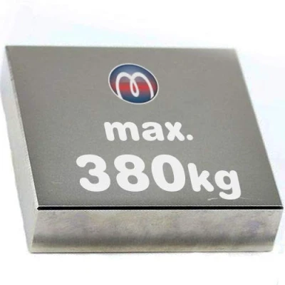 Imagen de Imán rectangular Bloque magnético Neodimio 80 x 10mm N52 (NdFeB) Níquel Fuerza de sujeción 380 kg Imanes permanentes super potentes Tierras Raras para la industria y el hogar