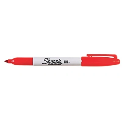 Imagen de Sharpie Juego de 3 rotuladores permanentes Fine punta redonda 1 mm rojo