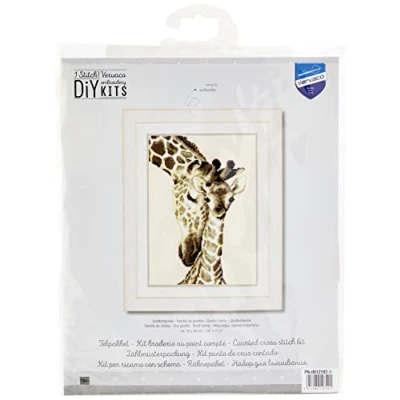 Imagen de Vervaco Kit de Punto Cruz, diseño Jirafas, Multicolor