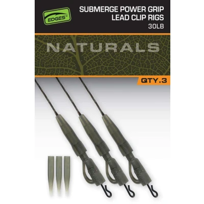 Imagen de Fox Naturals Sub Power Grip Líderes para Clip de Plomo (3 piezas) 30lb Bajo línea carpfishing