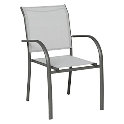 Imagen de Hespéride Sillón de jardín apilable Piazza Guijarro &amp; Grafito