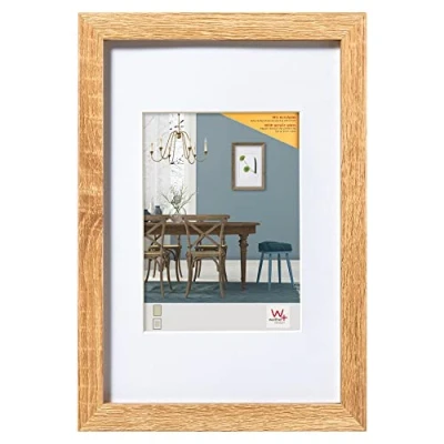 Imagen de walther design EFX460E Fiorito Marco de madera Cristal artístico, 40x60 cm, roble claro