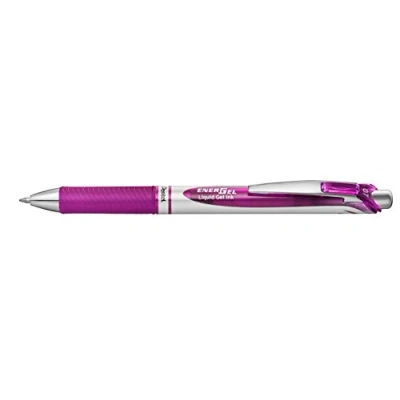 Imagen de Pentel Bolígrafo Energel retráctil con mecanismo de presión y punta bola, 0,35mm grosor trazo, Color magenta.