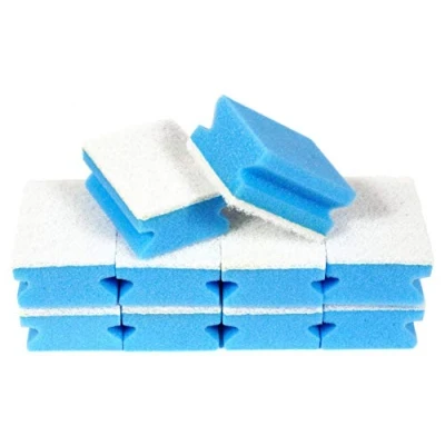 Imagen de Sonty 10 esponjas de limpieza suaves, antiarañazos, lavables, 9 x 7 4 cm (azul)