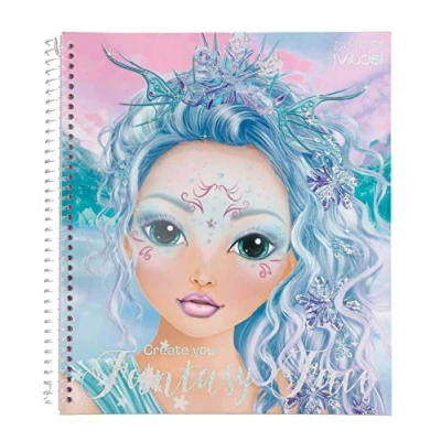 Imagen de Depesche Libro para Colorear, CREA tu Cara de fantasía, Aprox. 24 x 21,8 1,8 cm, 40 páginas, 3 Plantillas y 1 Hoja Pegatinas, Color 0, única (11240)