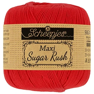 Imagen de Scheepjes 115 Caliente Rojo Maxi Sugar Rush Hilo 10x50g