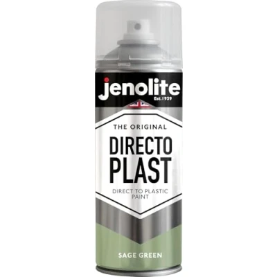 Imagen de JENOLITE Directoplast Pintura en aerosol brillante VERDE SALVIA 400ml multisuperficie Para todo tipo de plástico No requiere imprimación RAL 7494C