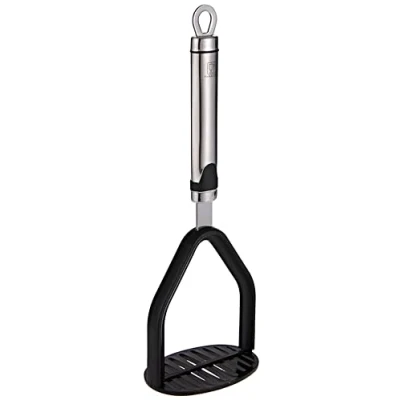 Imagen de BERGNER Gizmo Machacador de Patatas 28cm Fabricado en Acero Inoxidable y Nylon Mango con detalle color Apto para Lavavajillas Resistente a Golpes